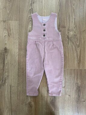 La Coqueta Girls Pink Overalls, 2T/2Y